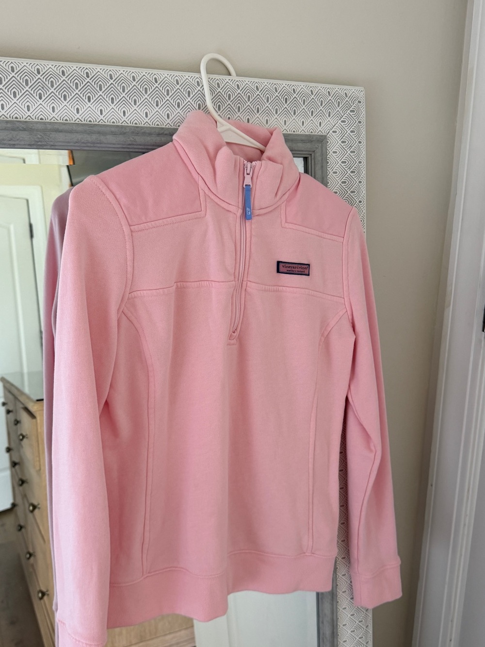 Vineyard Vines Kids Light Pink Quarter-Zip Fleece Pullover